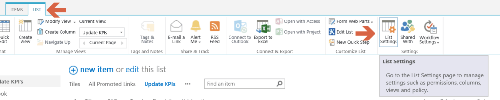 14. List Settings