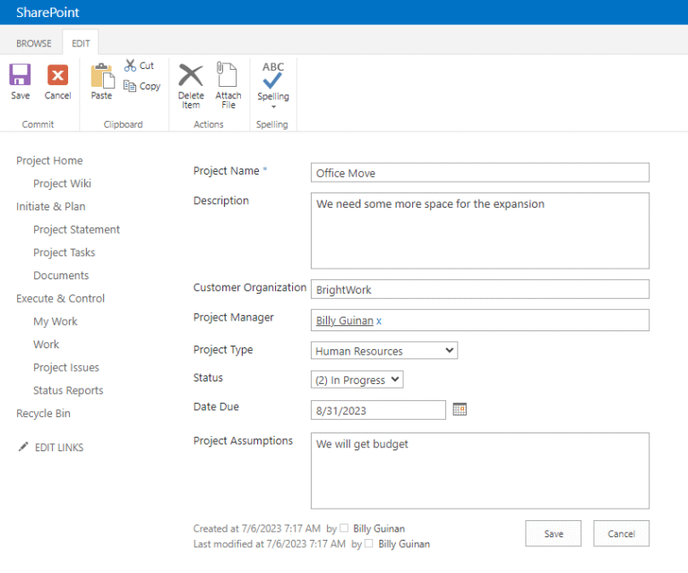 Program Status Sharepoint Examples SharePoint Project Tracking: Guide and Best Practices (+ Free Template)