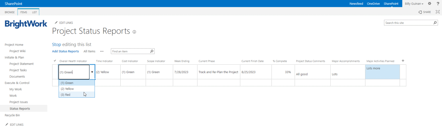 Program Status Sharepoint Examples SharePoint Project Tracking: Guide and Best Practices (+ Free Template)