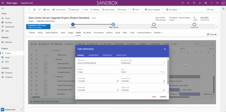 How to Manage Project Tasks with BrightWork 365