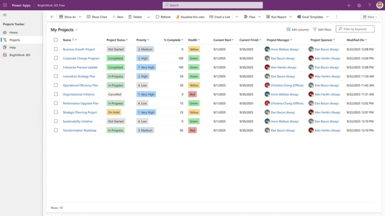 BrightWork 365 Free: Simple Project Tracking for Microsoft 365 Users ...