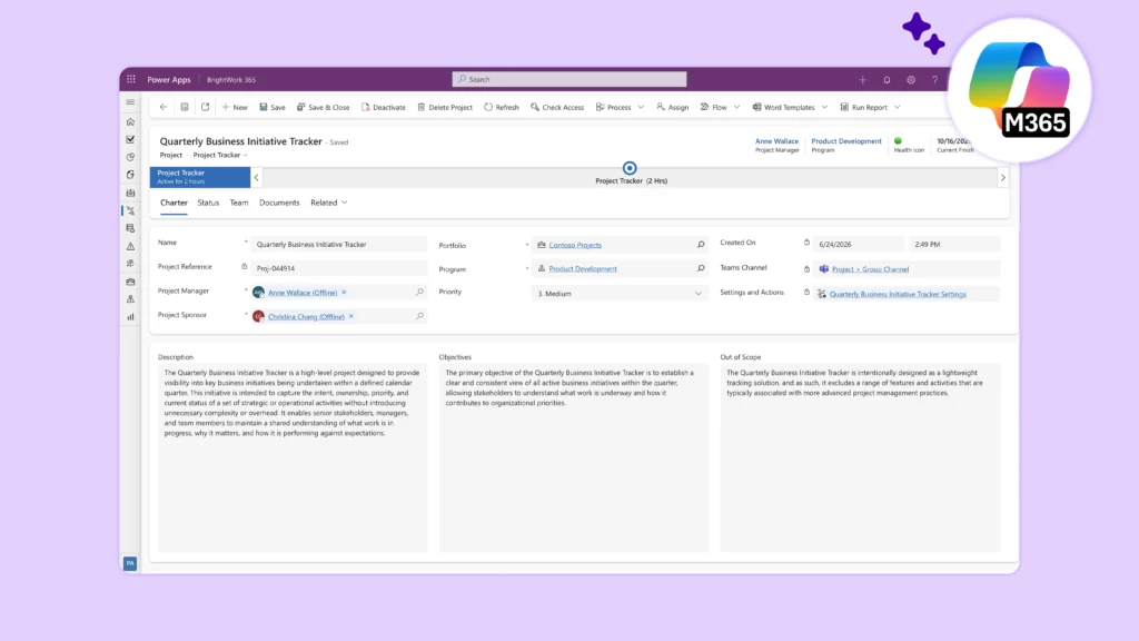 Introducing the BrightWork 365 Project Tracker Template