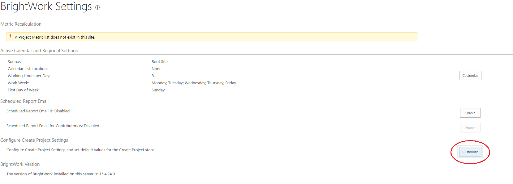 Configure BrightWork