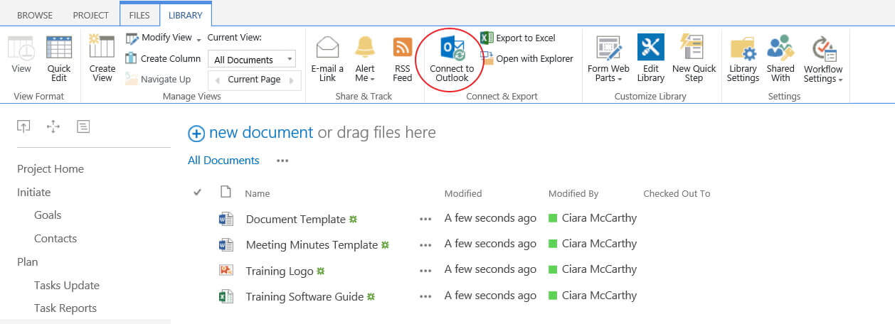 Integrate Lists and Libraries with Outlook