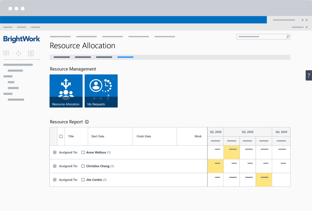 Planning Projects with BrightWork Resource Allocation