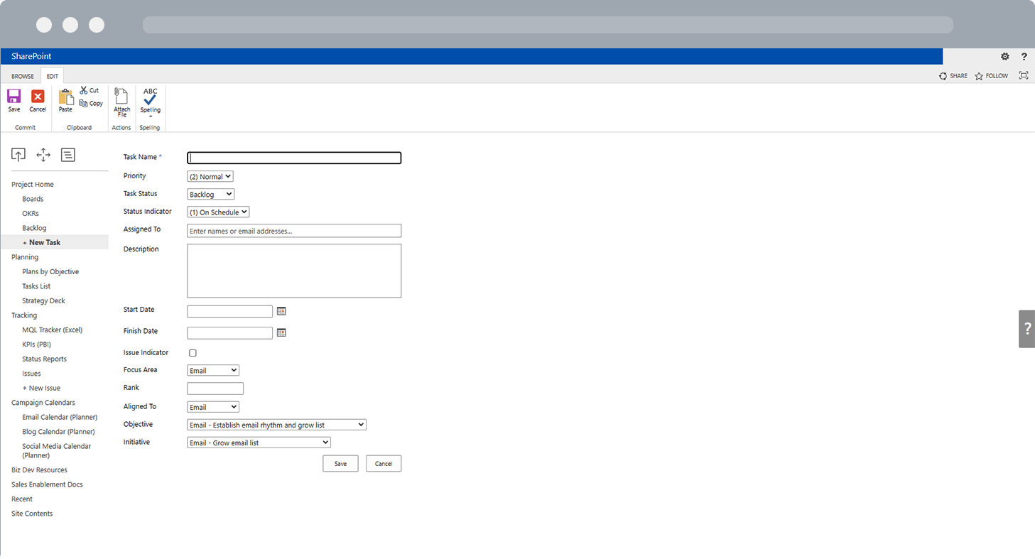 BrightWork Project Management Site SharePoint 