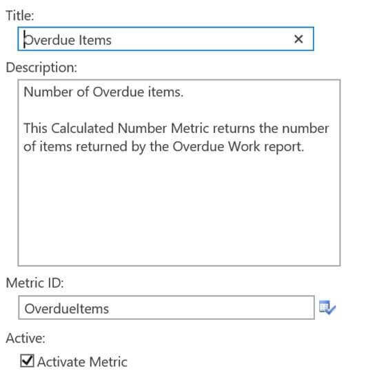 Calculated Number Metric