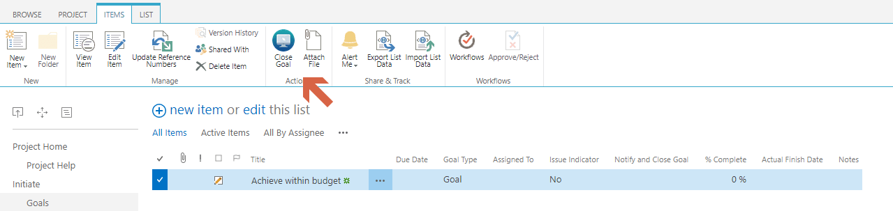 Custom Action Quick Step List Item 2