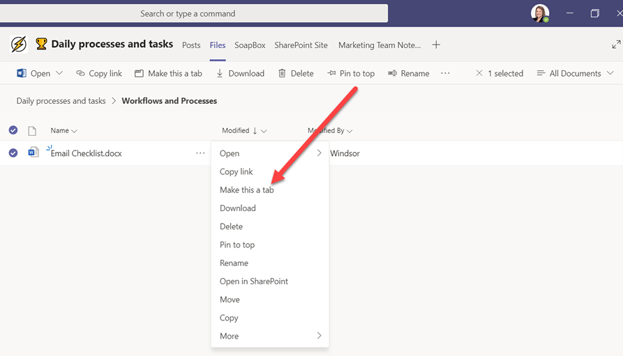 Microsoft Teams Document Tab