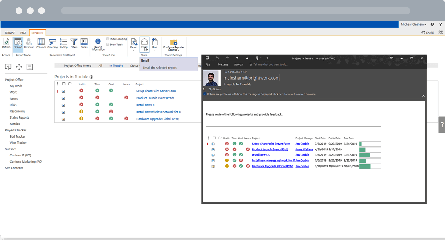 BrightWork Project Reporting SharePoint 