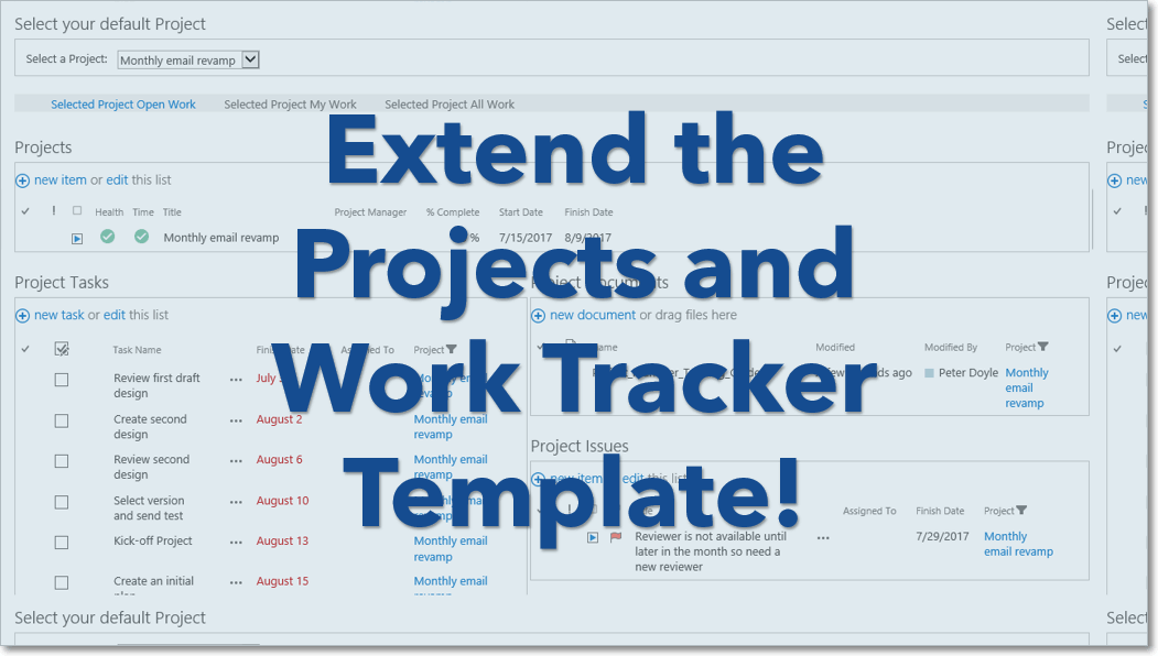 Extended Selected Projects and Work Tracker Template