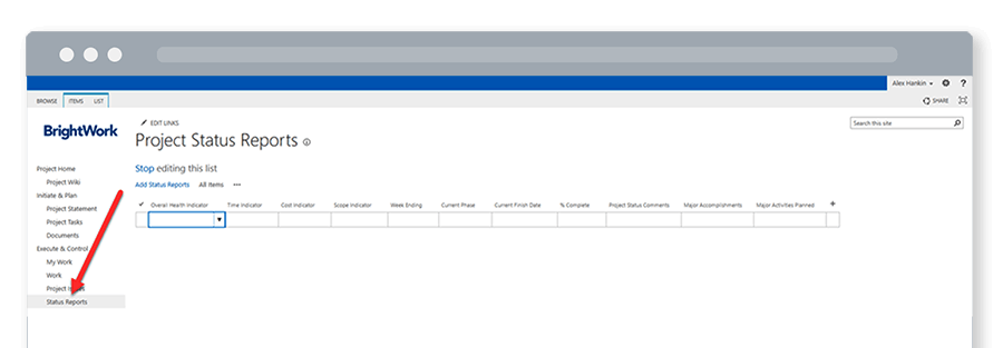 Free Template Project Status Report