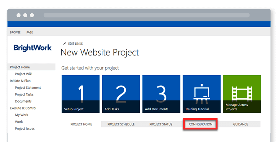 Free SharePoint Project Management Template Site Configuration 