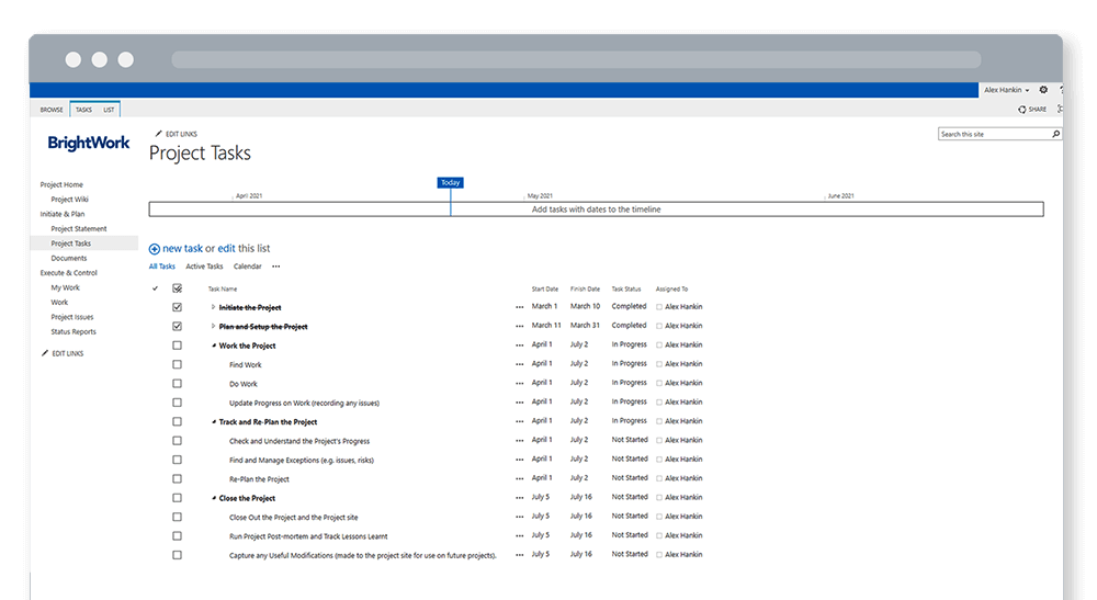 Work Breakdown Structure SharePoint 