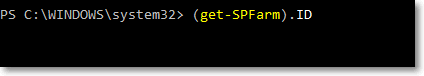 SharePoint Farm ID Get-SPFarm