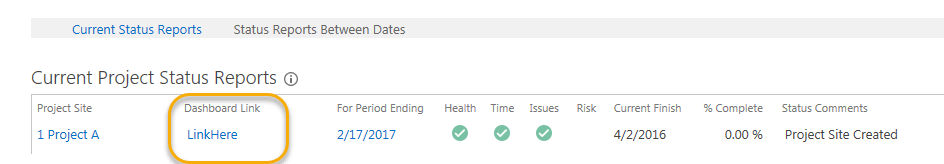Dashboard Link