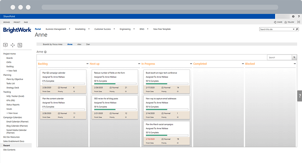 BrightWork Project Management Site SharePoint 