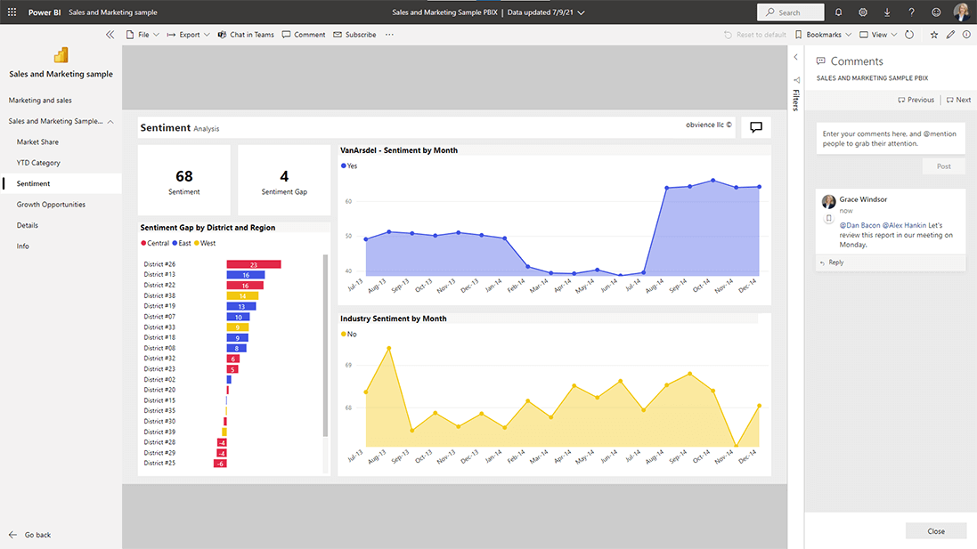 Microsoft Power BI Report Comments 