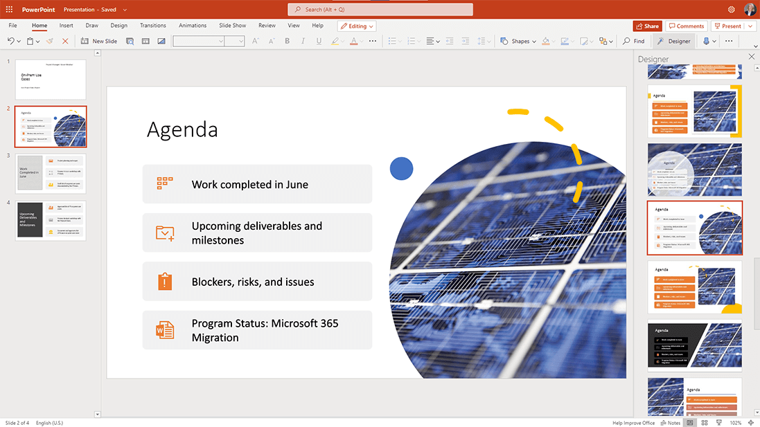 Microsoft PowerPoint Designer Updated Slide Example