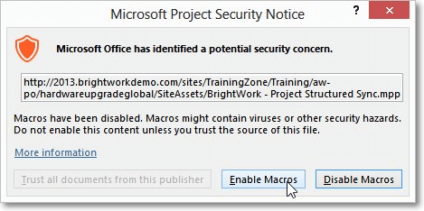 Microsoft Project Security Notice