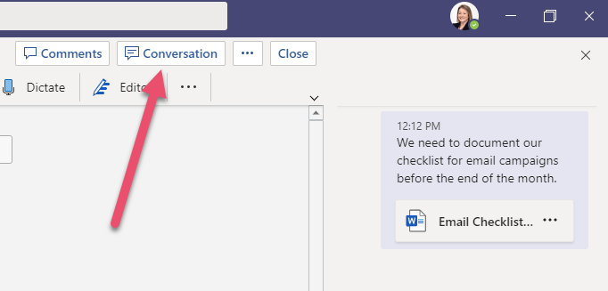 Microsoft Teams File Conversation