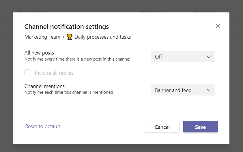 Microsoft Teams Mute a Channel