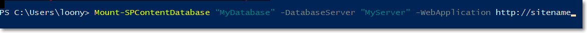 Mount -SPContentDatabase Visual upgrade