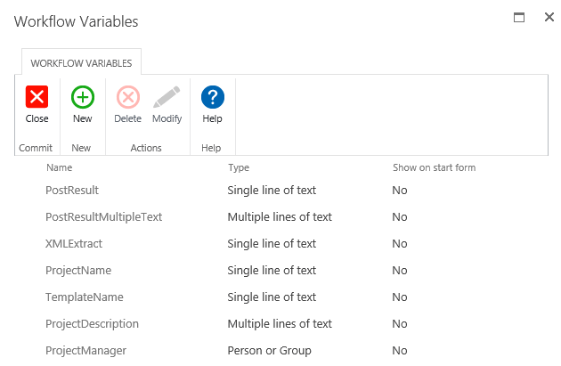 Nintex Workflow Variables