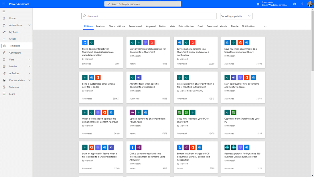 Power Automate Document Templates