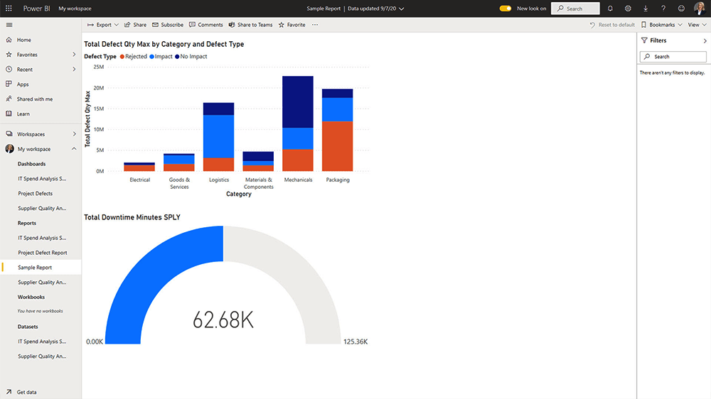 Power BI Service Preview a Report