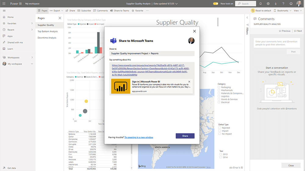 Power BI Services Microsoft Teams