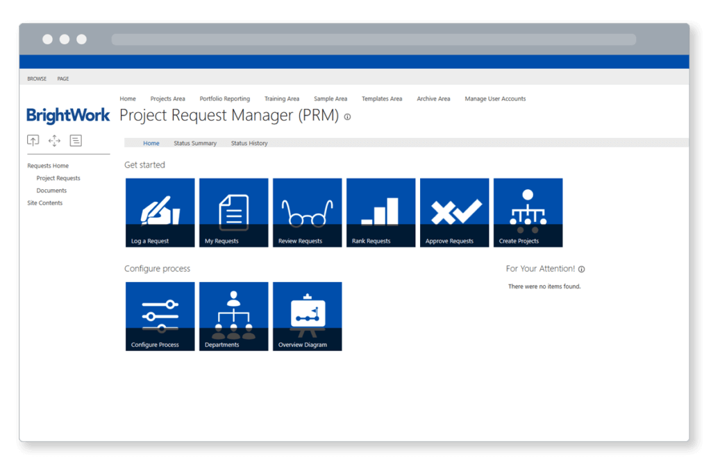 SharePoint project request management