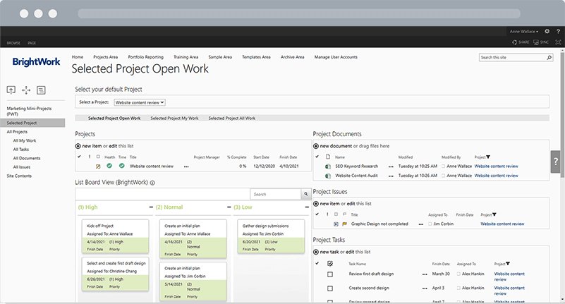 BrightWork Projects and Work Tracker SharePoint