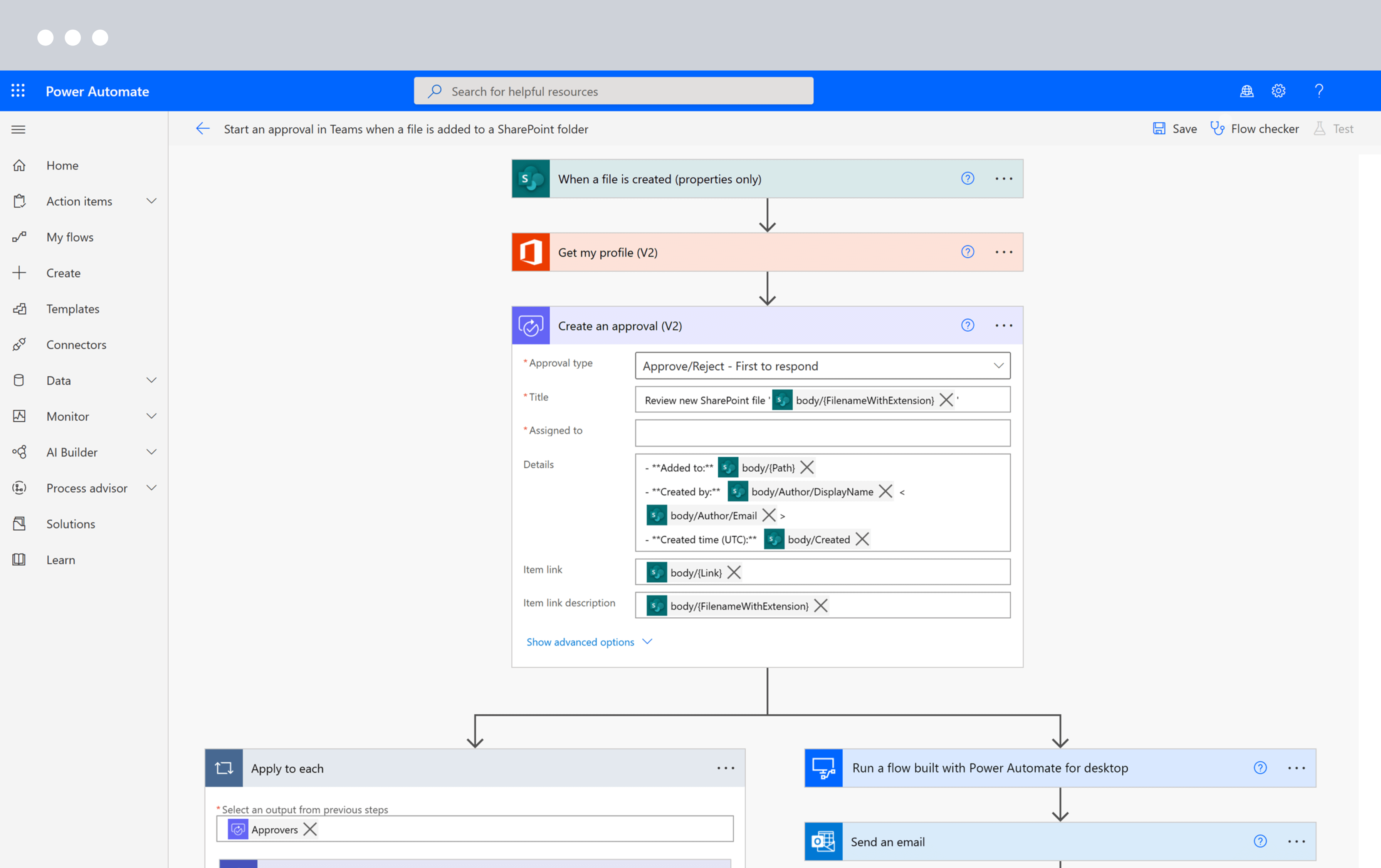 assigned to power automate