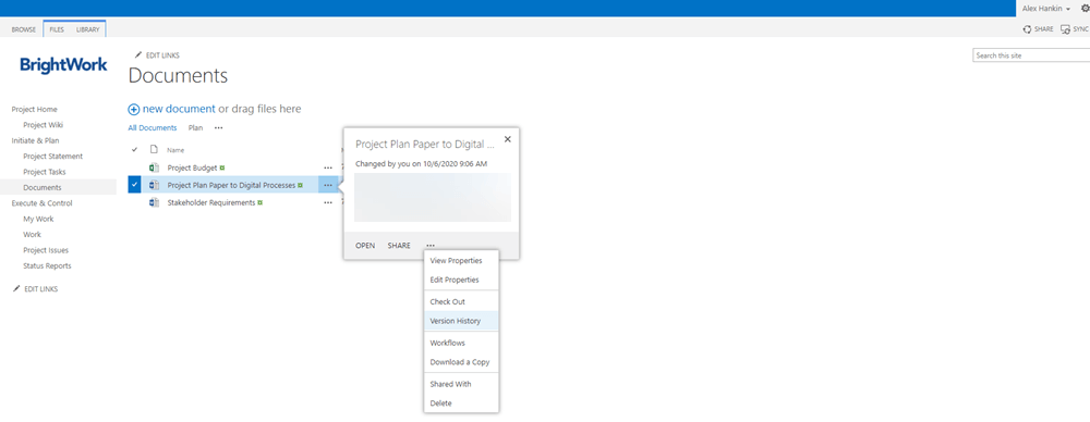 SharePoint Version History