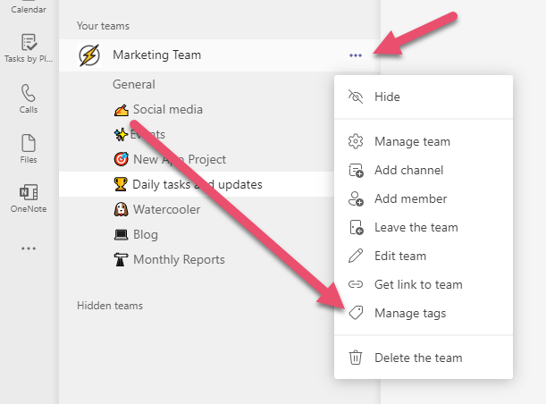 Tags in Microsoft Teams