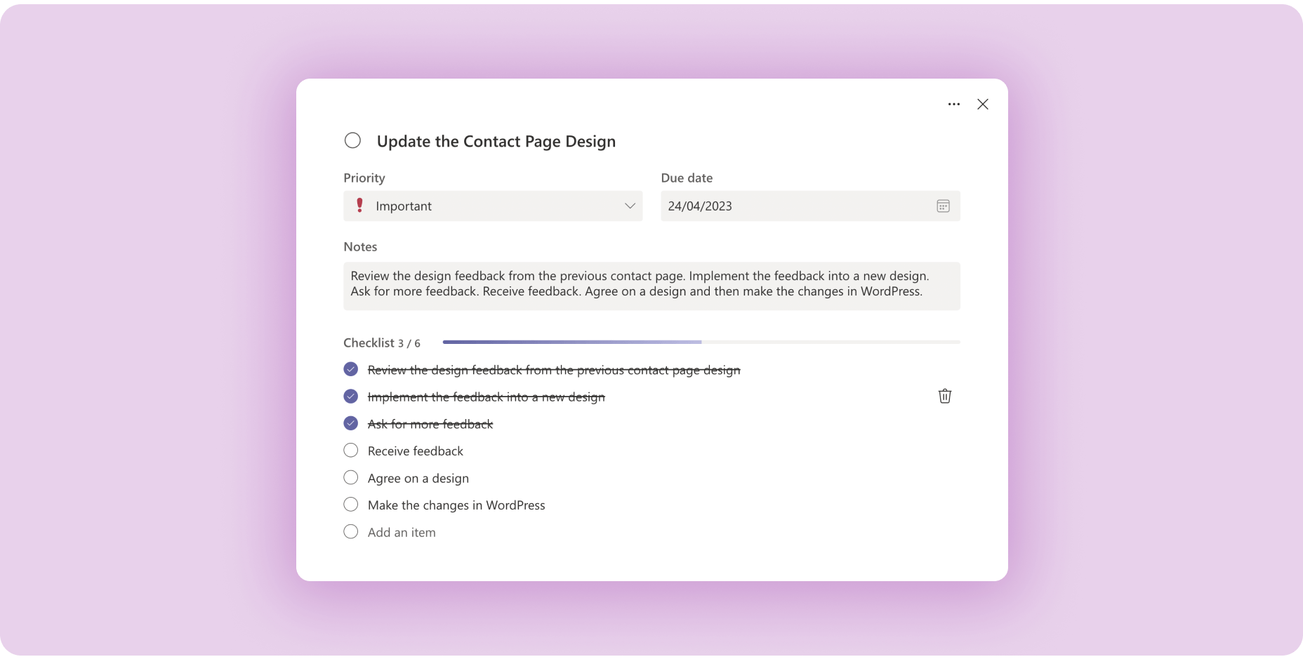 Tasks in Teams