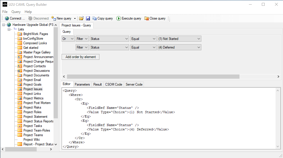 U2U CAML Query Builder
