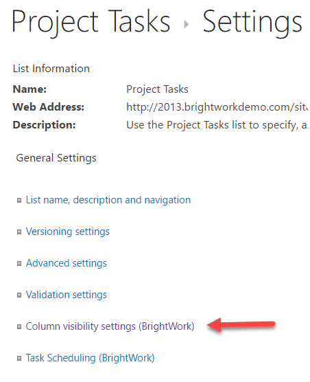 Visibility Settings