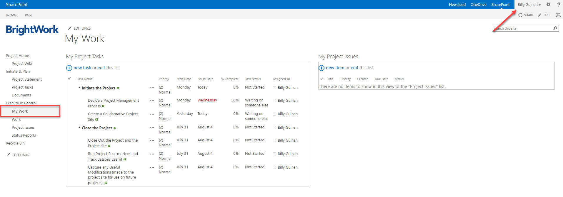 SharePoint site out of the box