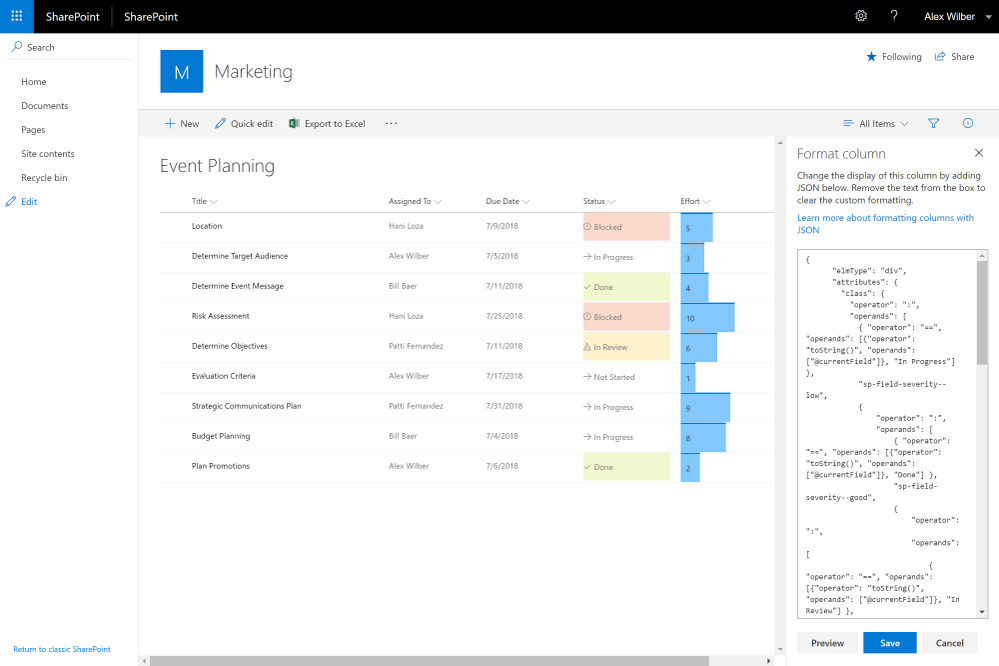 Modern list is SharePoint Server 2019