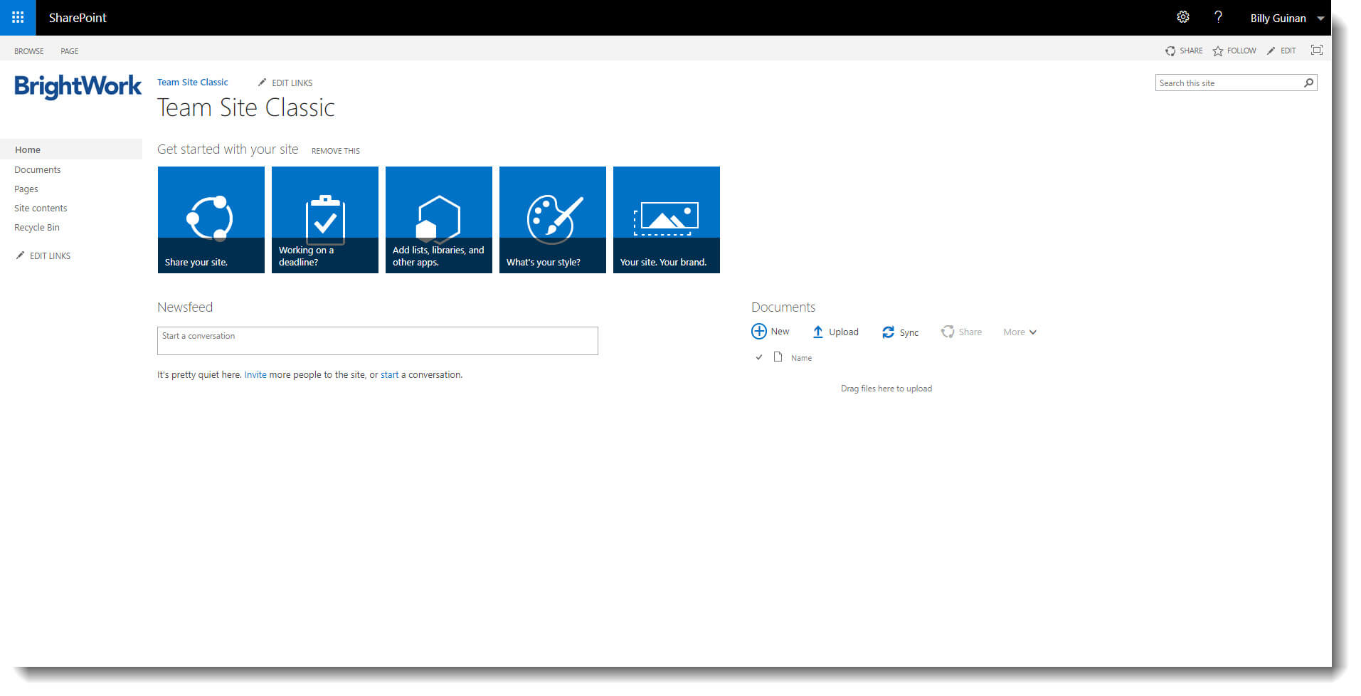 The Structure of a SharePoint Project Site