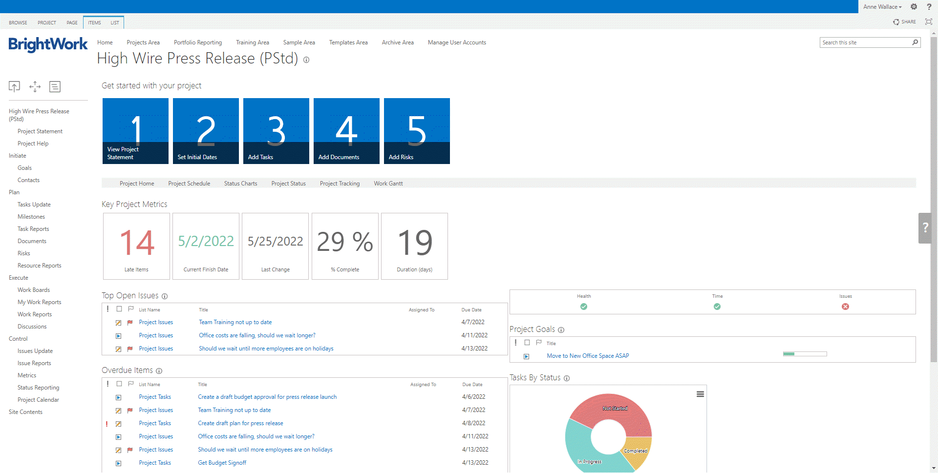 project management templates_product overview SharePoint